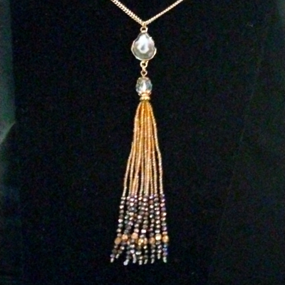 Vintage Elegant Gold Plated Geode Necklace